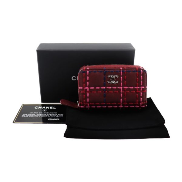 2003063007053 8 Chanel Coco Mark Coin Case Leather Bordeaux