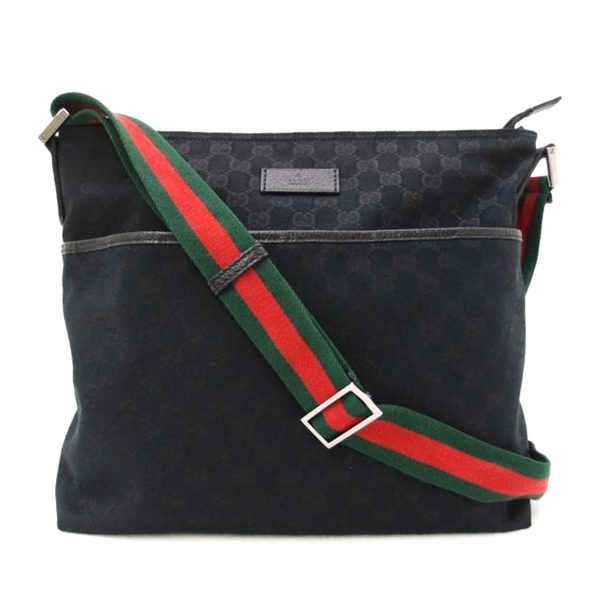 20039 1 Gucci GG Canvas Shoulder Bag Black