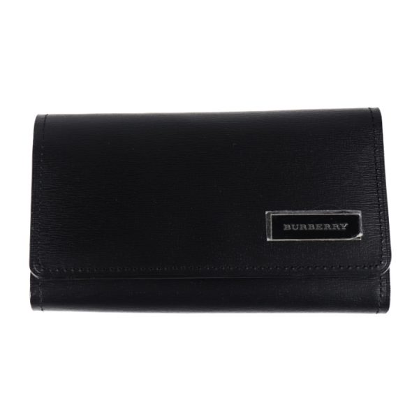 2004113002029 1 Burberry Leather Key Case Black