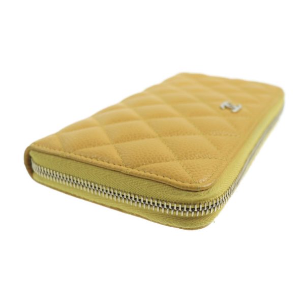 2005023007046 7 Chanel Matelasse Round Zipper Long Wallet Yellow