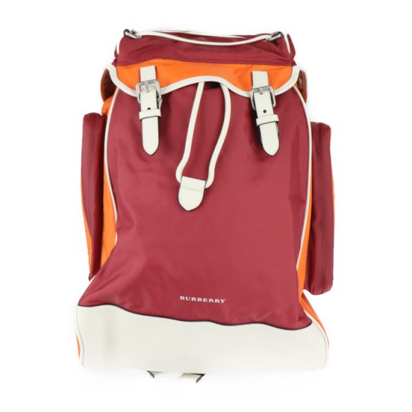 2005083007099 1 Burberry Nylon Backpack Red Orange White