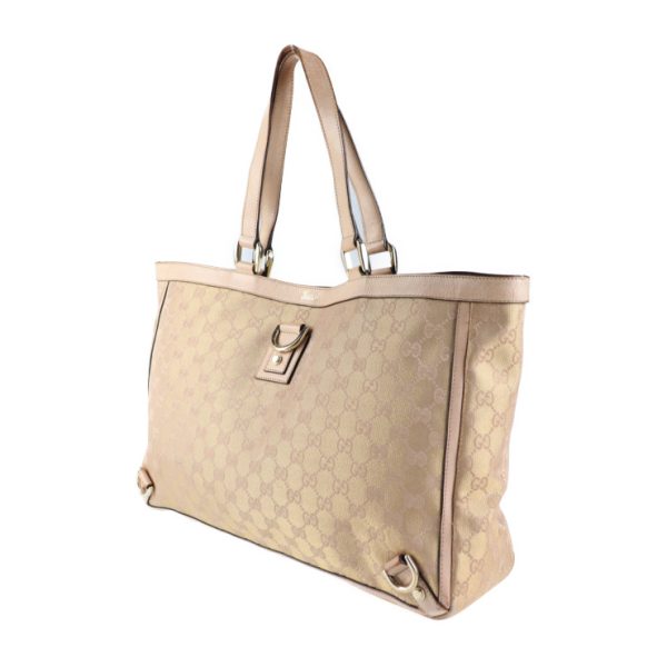 2008093002160 2 Gucci Abbey Tote Handbag GG Canvas Pink Gold