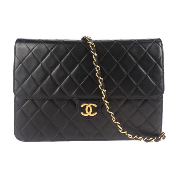 2008103007096 1 Chanel Matelasse Shoulder Bag Leather Black Chain