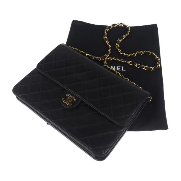 2008103007096 9 Chanel Matelasse Shoulder Bag Leather Black Chain