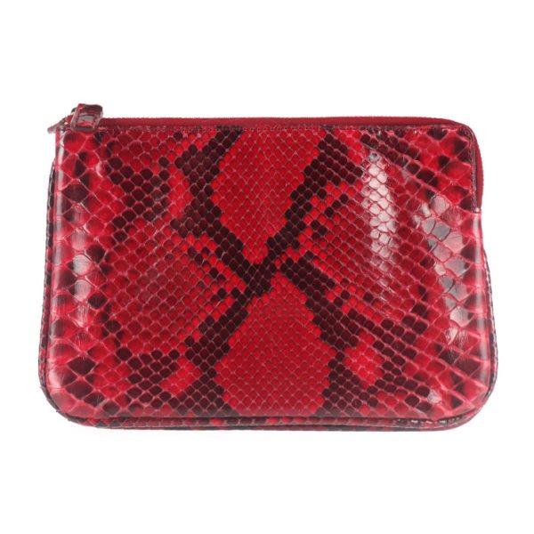 2009103001164 1 Celine Trio Python Clutch Bag Red