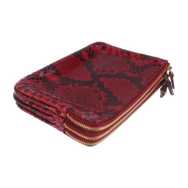 2009103001164 5 Celine Trio Python Clutch Bag Red