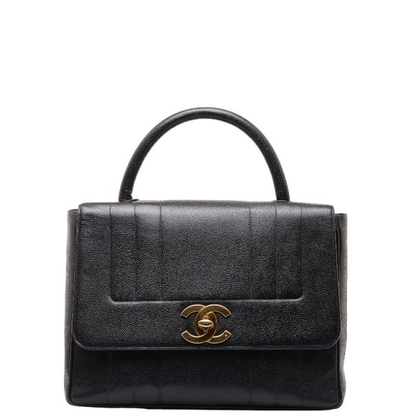 201 50310 1 CHANEL Mademoiselle Cocomark Handbag Black Caviar Skin