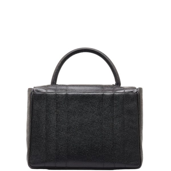 201 50310 3 CHANEL Mademoiselle Cocomark Handbag Black Caviar Skin