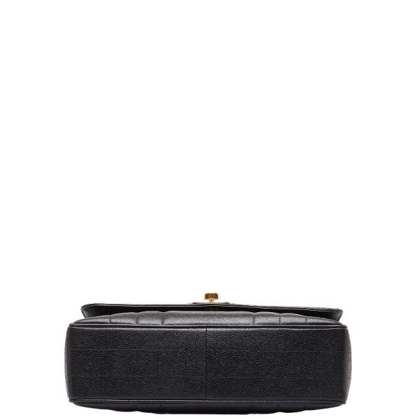 201 50310 4 CHANEL Mademoiselle Cocomark Handbag Black Caviar Skin