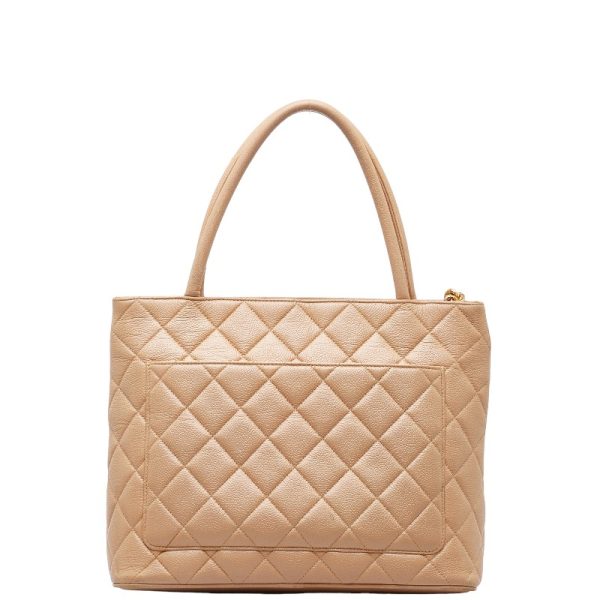 201 50315 3 CHANEL Matelasse Medallion Coco Mark Tote Bag Beige Caviar