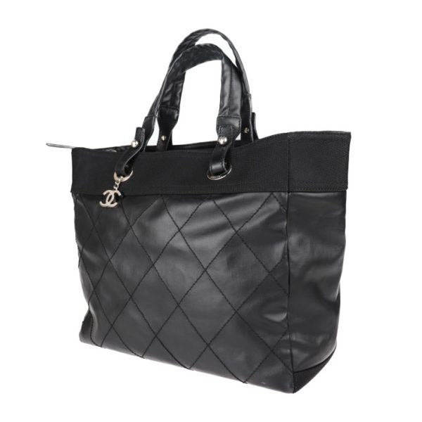 2010123007221 2 Chanel MM Paris Biarritz Tote Bag Canvas Black