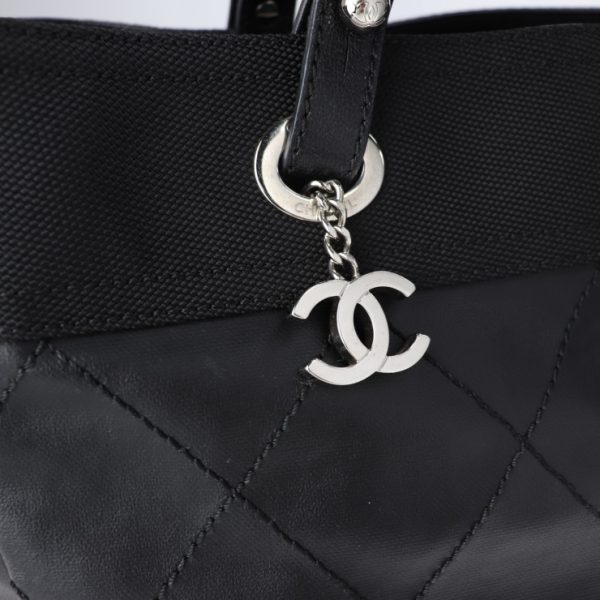 2010123007221 7 Chanel MM Paris Biarritz Tote Bag Canvas Black