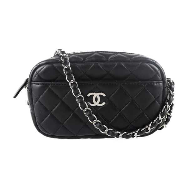 2011063007162 1 Chanel Camera Case Matelasse Shoulder Bag Black