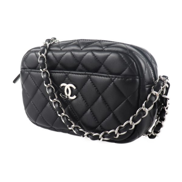 2011063007162 2 Chanel Camera Case Matelasse Shoulder Bag Black