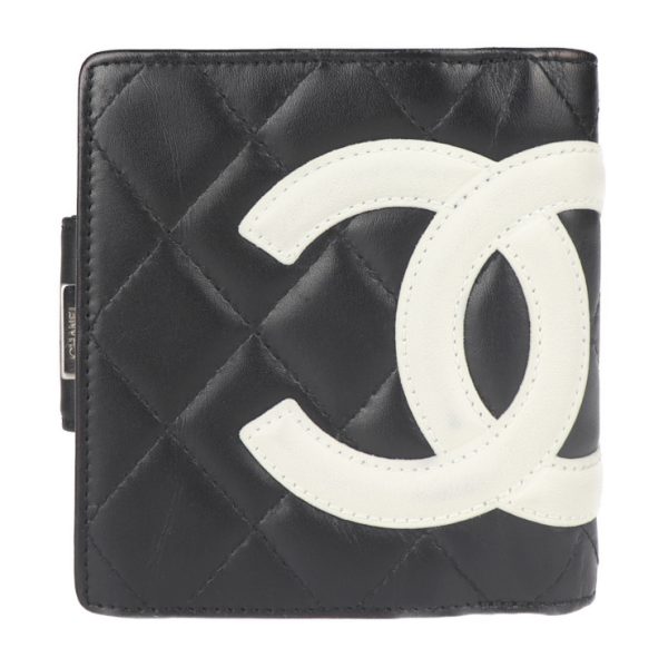 2011113002164 1 Chanel Bifold Wallet Leather Black Pouch Coco Mark