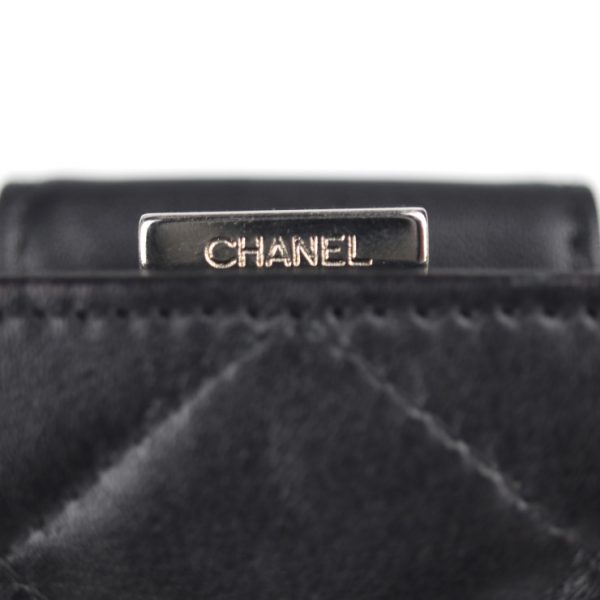 2011113002164 8 Chanel Bifold Wallet Leather Black Pouch Coco Mark