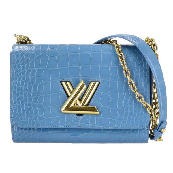 20121 1 Louis Vuitton Twist Alligator Handbag Blue