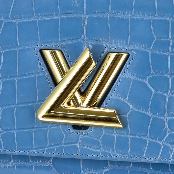 20121 11 Louis Vuitton Twist MM Alligator Bag Blue