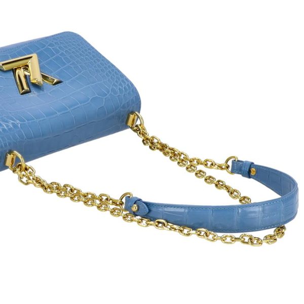 20121 4 Louis Vuitton Twist Alligator Handbag Blue