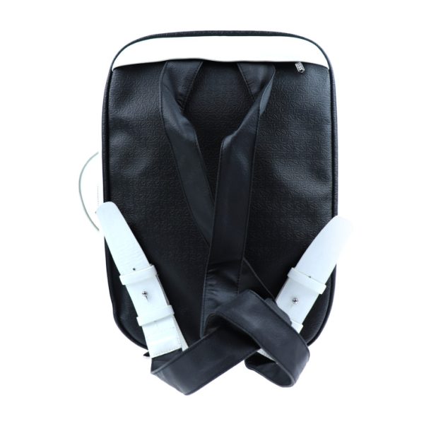 2014013002070 3 Loewe Anagram PVC Leather Backpack Black White