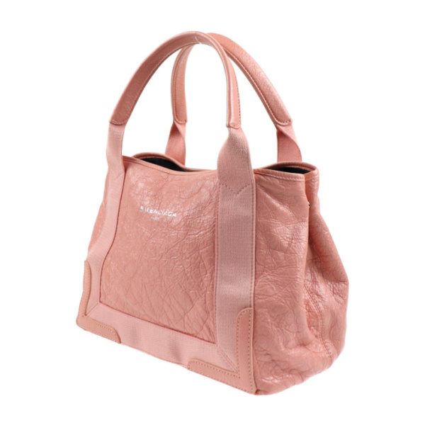 2014043002198 2 Balenciaga Navy Hippo S Leather Tote Bag Pink