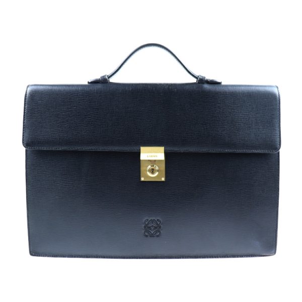 2015013007115 1 Loewe 2WAY Leather Briefcase Black