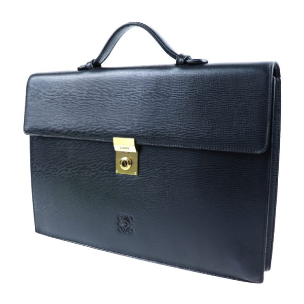 2015013007115 2 Loewe 2WAY Leather Briefcase Black