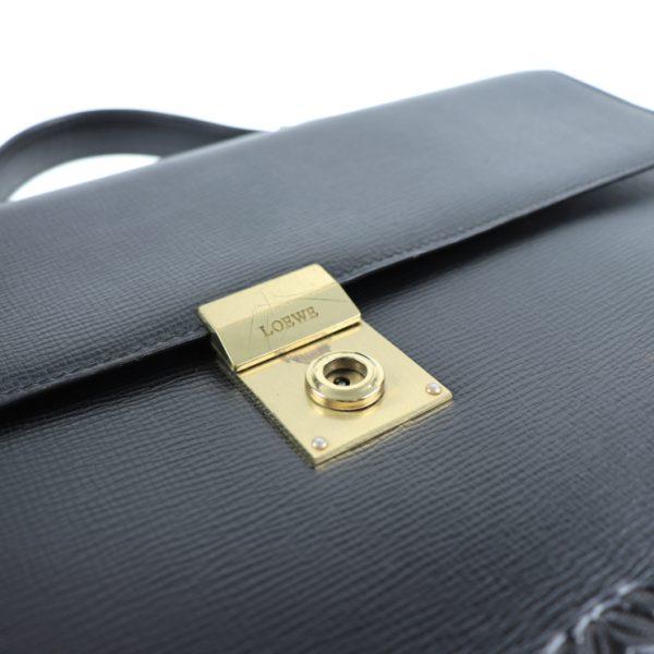 2015013007115 6 Loewe 2WAY Leather Briefcase Black