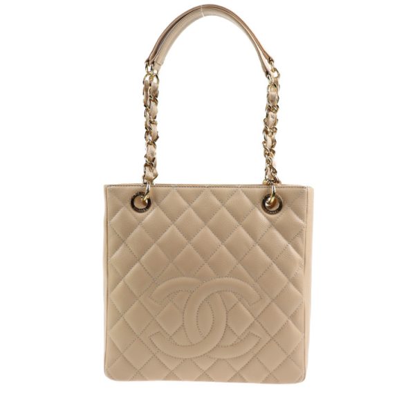 2015043007257 1 Chanel Shoulder Bag Leather Chain Caviar Beige