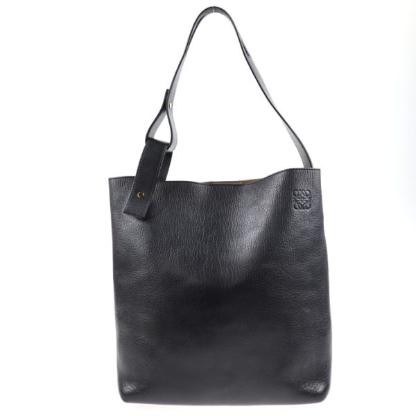 2015043007271 1 Loewe Asymmetric Leather Shoulder Bag Black