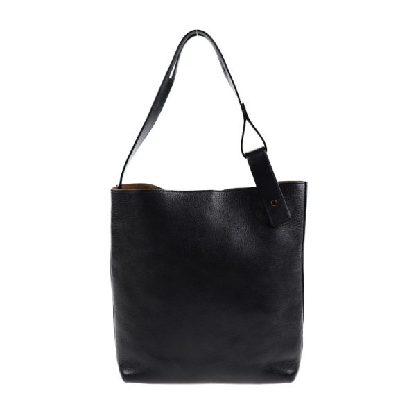 2015043007271 3 Loewe Asymmetric Leather Shoulder Bag Black