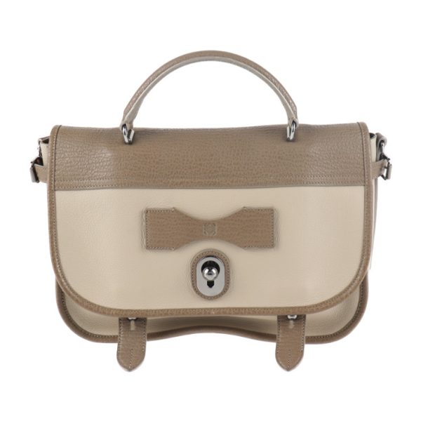 2015063001207 1 Loewe 2WAY Leather Handbag Greige