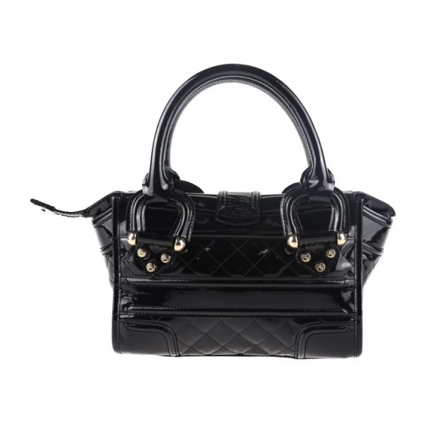 2015063001210 3 Burberry Patent Leather Handbag Black