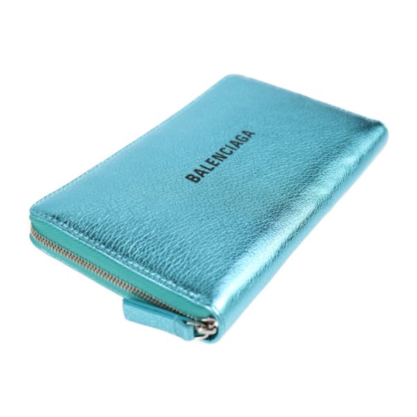 2016123002332 4 Balenciaga Everyday Leather Long Wallet Turquoise