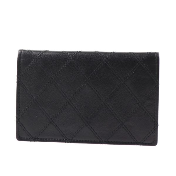 2017033002130 3 Chanel Bicolore Card Case Leather Black Coin Purse