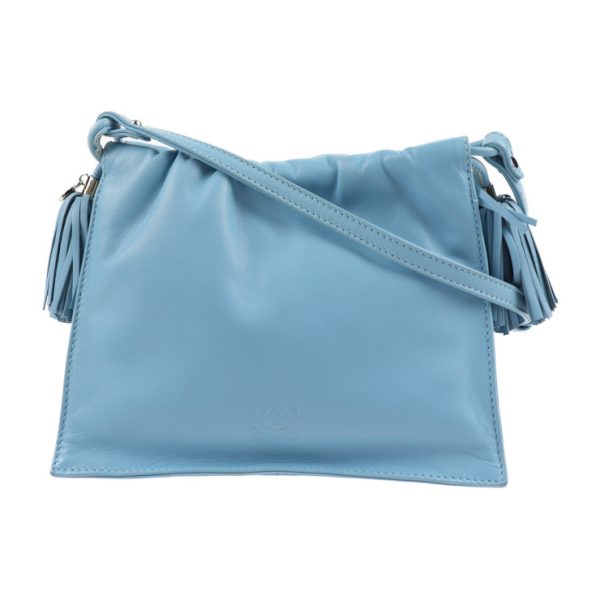 2018033007151 1 Loewe Flamenco Leather Shoulder Bag Light Blue