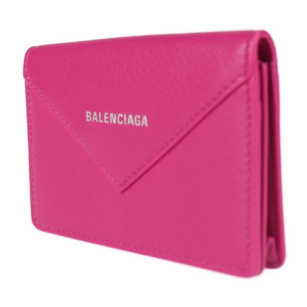 2018113002312 2 Balenciaga Paper Leather Card Case Fuchsia