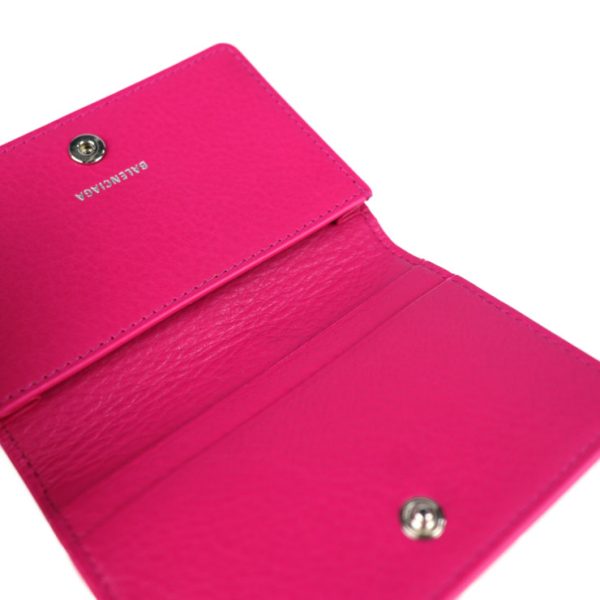 2018113002312 4 Balenciaga Paper Leather Card Case Fuchsia