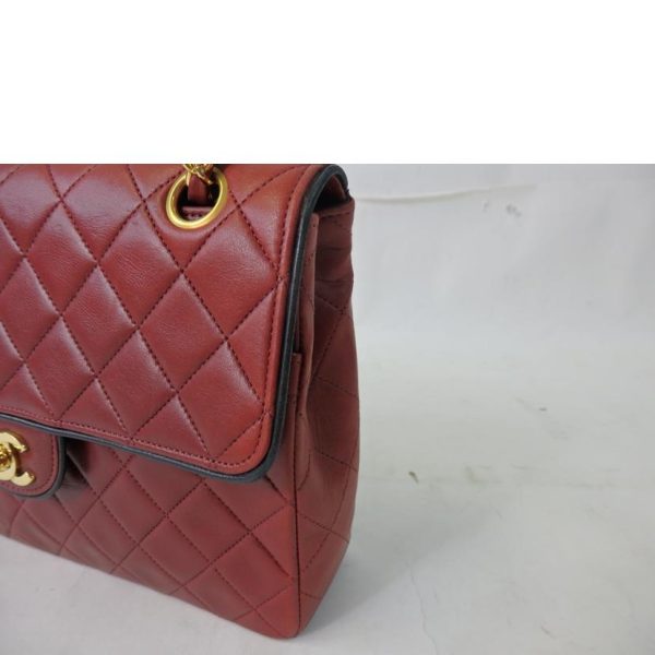 20183 8 Chanel Cocomark Matelassé Shoulder Bag Red x Black