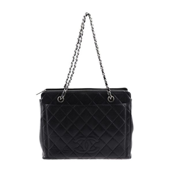 2020053007195 1 Chanel Matelasse Chain Shoulder Bag Matte Black