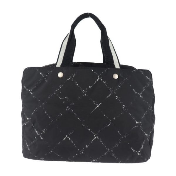 2021103002277 1 Chanel Travel Line Boston Bag Nylon Black