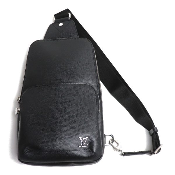 2022 1286 1 1287 LOUIS VUITTON Avenue Sling Bag Body Bag Taiga M30443 Black