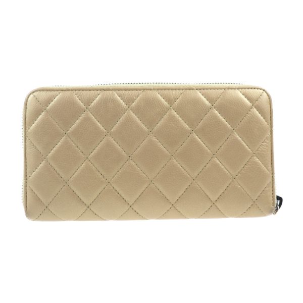 2022013007188 3 Chanel Charm Embroidery Long Wallet Leather Gold