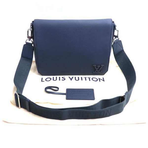 2023 1482 2 1488 LOUIS VUITTON Takeoff Shoulder Bag Aerogram Navy Blue