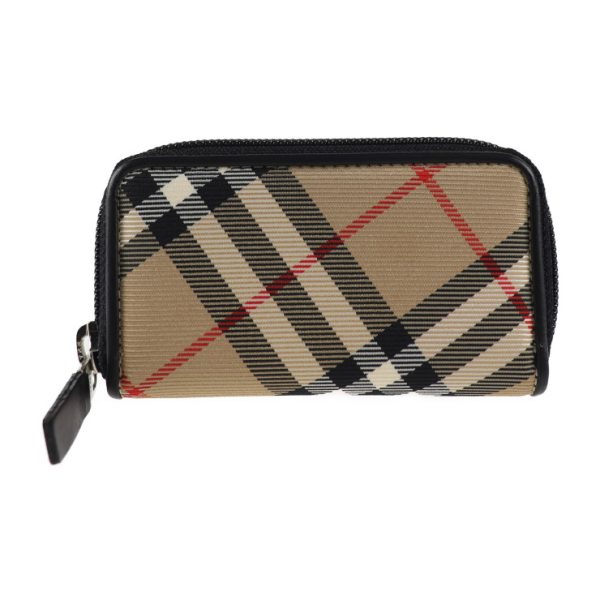 2023063002323 1 Burberry Canvas Leather Key Case Beige Plaid