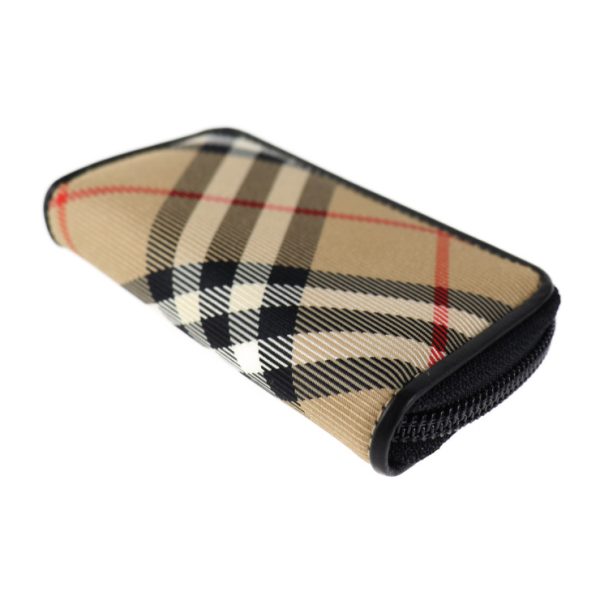 2023063002323 6 Burberry Canvas Leather Key Case Beige Plaid