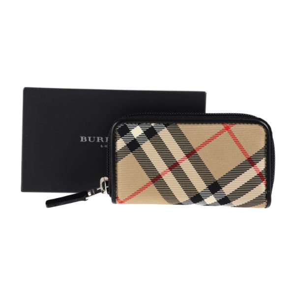 2023063002323 7 Burberry Canvas Leather Key Case Beige Plaid