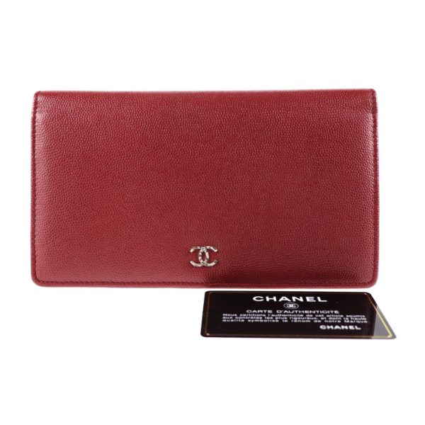 2023063002334 8 Chanel Bifold Wallet Mini Caviar Skin Rouge Red