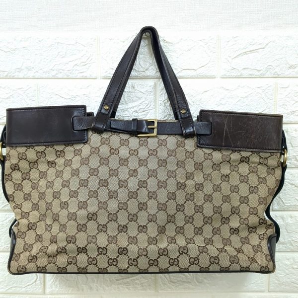 20231211 135652129 Gucci GG Pattern Handbag Canvas Brown