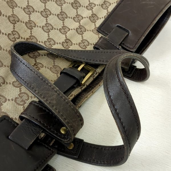 20231211 140256207 Gucci GG Pattern Handbag Canvas Brown